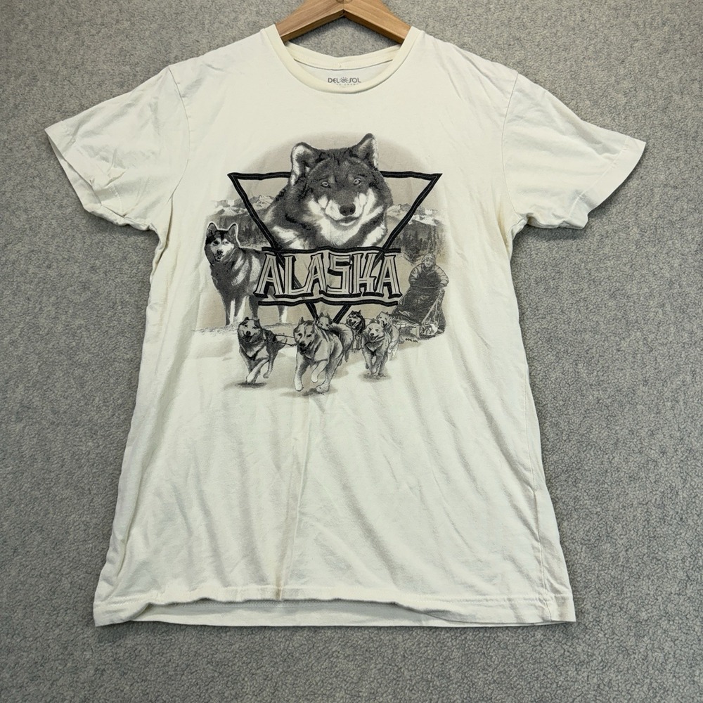 Del Sol Alaska Color-Changing T-Shirt Adult Small Wolf Sled Dog Graphic Tee